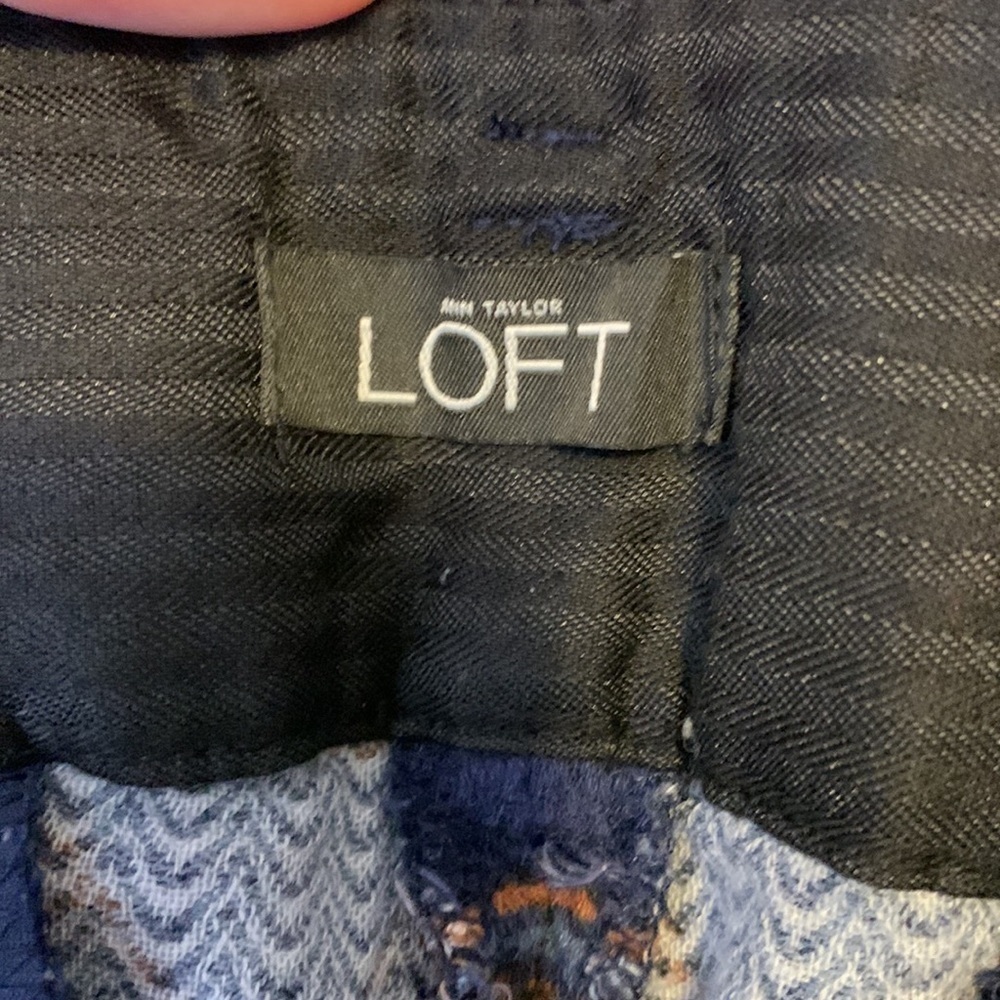 LOFT Blue Medallion Marisa Slim Ankle Dress Pants size 8 - Picture 5 of 6